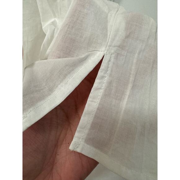 Universal Thread Medium White Cotton Peasant Top Boxy Oversized Fit - Picture 3 of 5